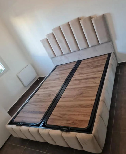 LIT COFFRE PYRAMIDE BEIGE