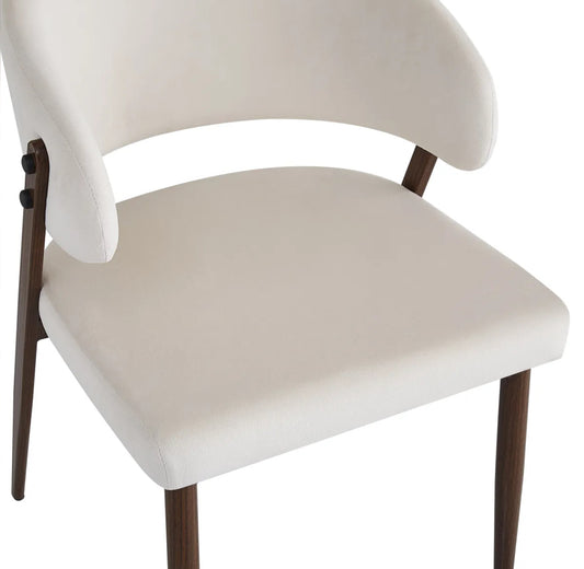 CHAISE LAMIA MÉTAL EFFET NOYER