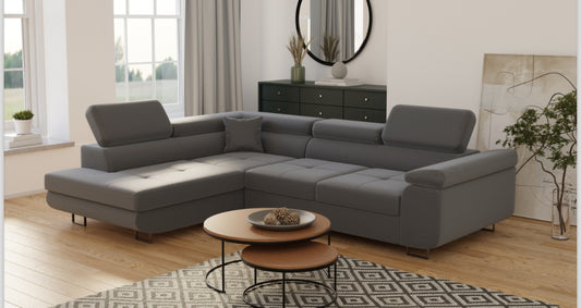 CANAPÉ ANGLE NOA CONVERTIBLE + COFFRE RANGEMENT