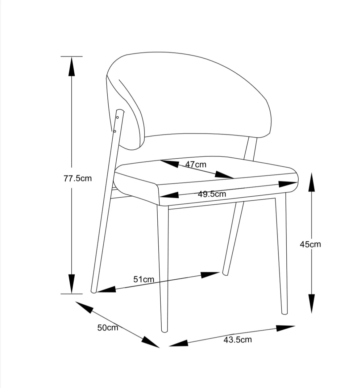 CHAISE LAMIA MÉTAL EFFET NOYER