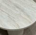 TABLE À MANGER SONIA OVALE EFFET TRAVERTIN