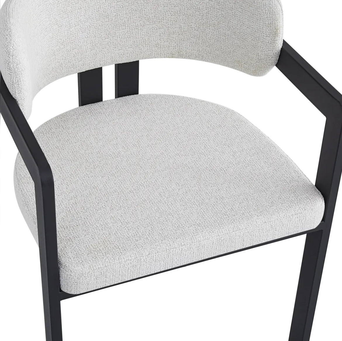 CHAISE BRITA MÉTAL NOIR CHINÉ BLANC
