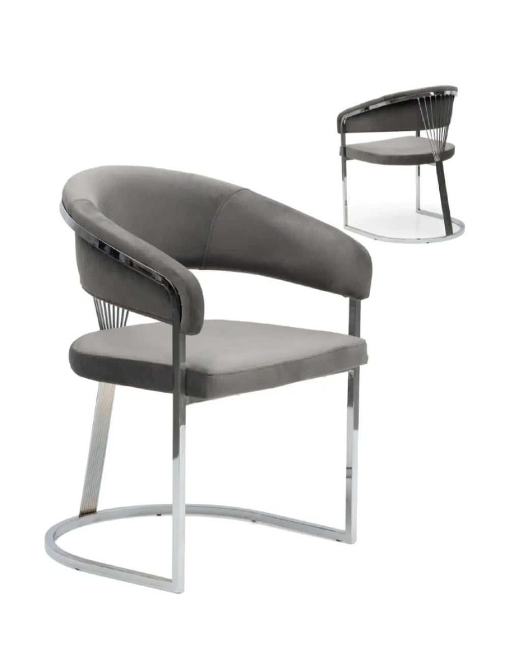 CHAISE ROMÉO GRIS CHROM