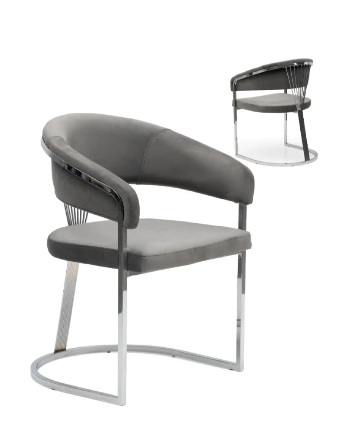 CHAISE ROMÉO GRIS CHROM