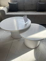 TABLE BASSE GIGOGNE SONIA LOT de 2 BLANC