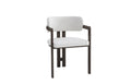 CHAISE BRITA MÉTAL EFFET NOYER CHINÉ BLANC
