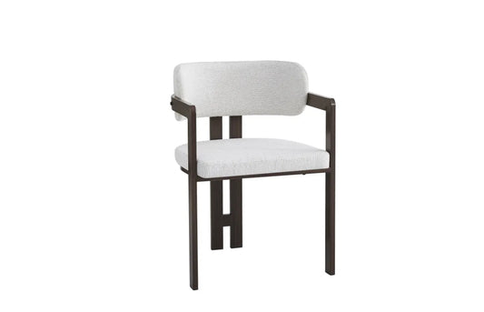 CHAISE BRITA MÉTAL EFFET NOYER CHINÉ BLANC