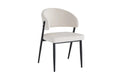 CHAISE LAMIA MÉTAL NOIR VELOURS BEIGE
