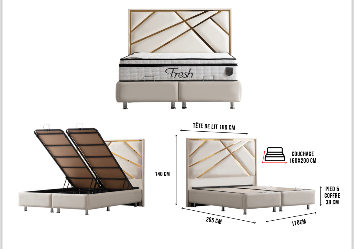 LIT COFFRE CAPELLA BEIGE