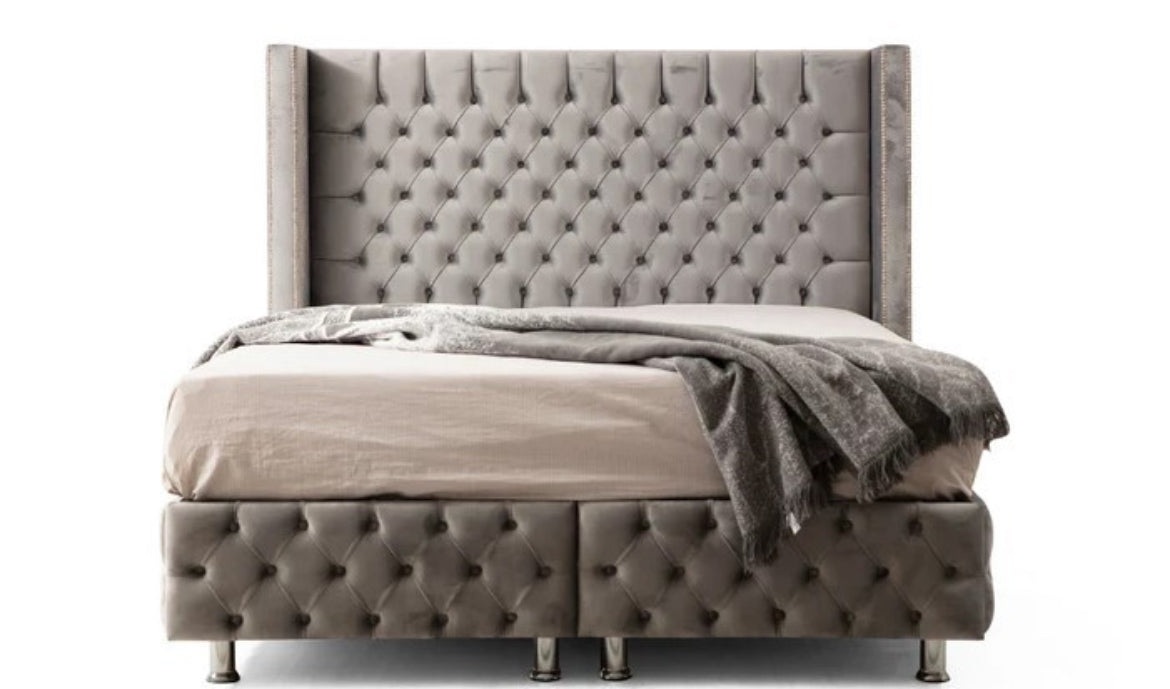 LIT COFFRE MARSILYA GRIS