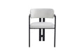 CHAISE BRITA MÉTAL NOIR CHINÉ BLANC