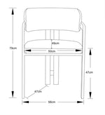 CHAISE BRITA MÉTAL EFFET NOYER VELOUR BEIGE