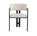 CHAISE BRITA MÉTAL NOIR VELOURS BEIGE