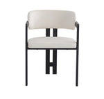 CHAISE BRITA MÉTAL NOIR VELOURS BEIGE