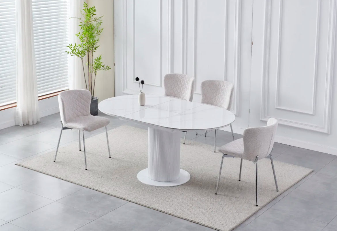 Table à manger Sonia extensible blanc