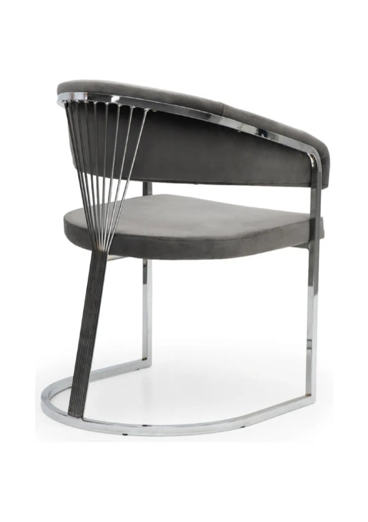 CHAISE ROMÉO GRIS CHROM
