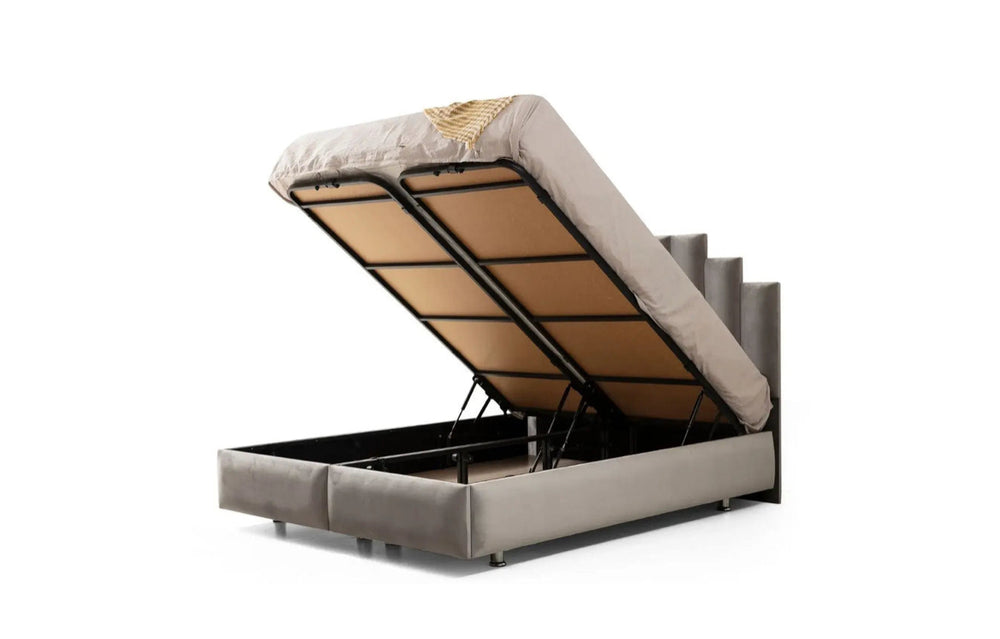 LIT COFFRE PYRAMIDE GRIS