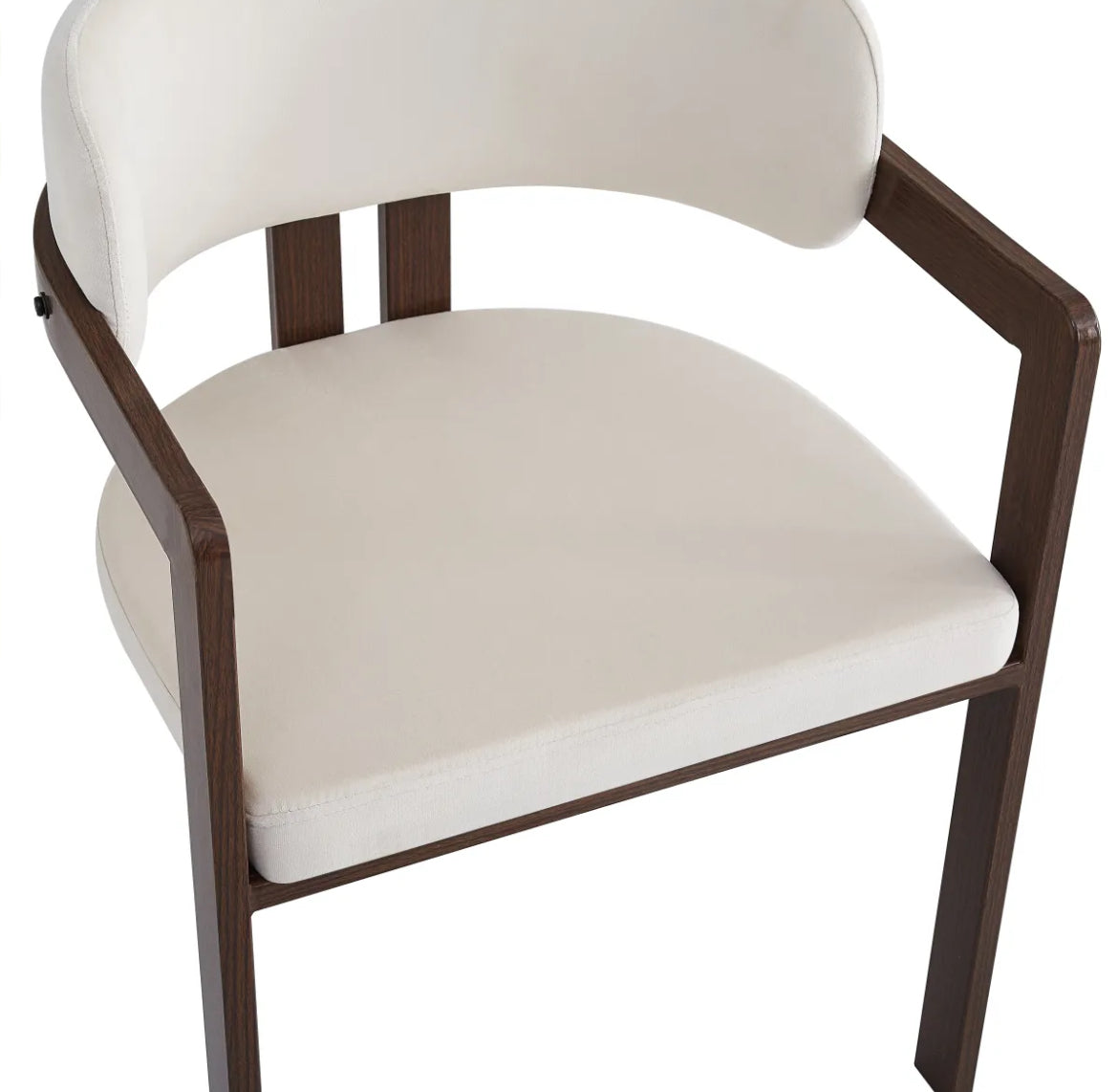 CHAISE BRITA MÉTAL EFFET NOYER VELOUR BEIGE