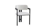 CHAISE BRITA MÉTAL NOIR CHINÉ BLANC