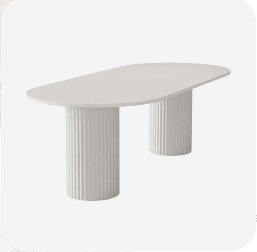 TABLE À MANGER SONIA OVALE BLANC
