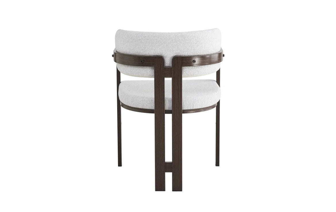 CHAISE BRITA MÉTAL EFFET NOYER CHINÉ BLANC