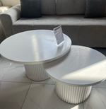 TABLE BASSE GIGOGNE SONIA LOT de 2 BLANC