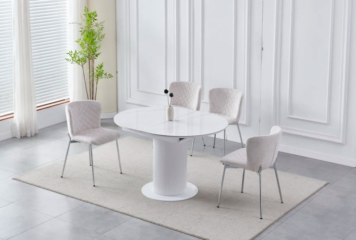 Table à manger Sonia extensible blanc