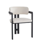 CHAISE BRITA MÉTAL NOIR VELOURS BEIGE