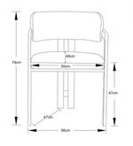 CHAISE BRITA MÉTAL NOIR CHINÉ BLANC