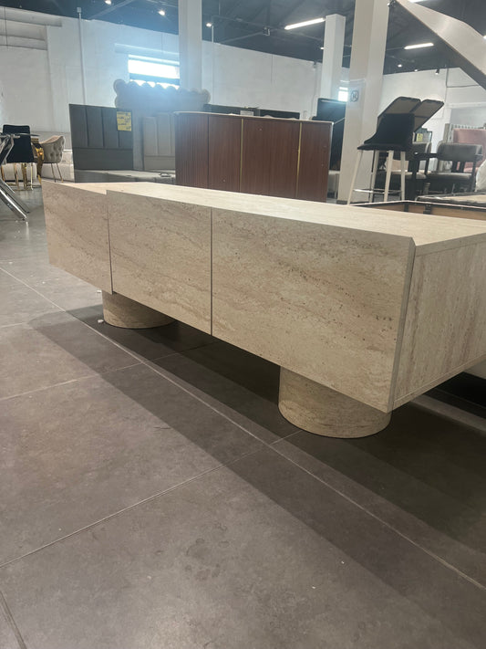 Meuble TV effet travertin