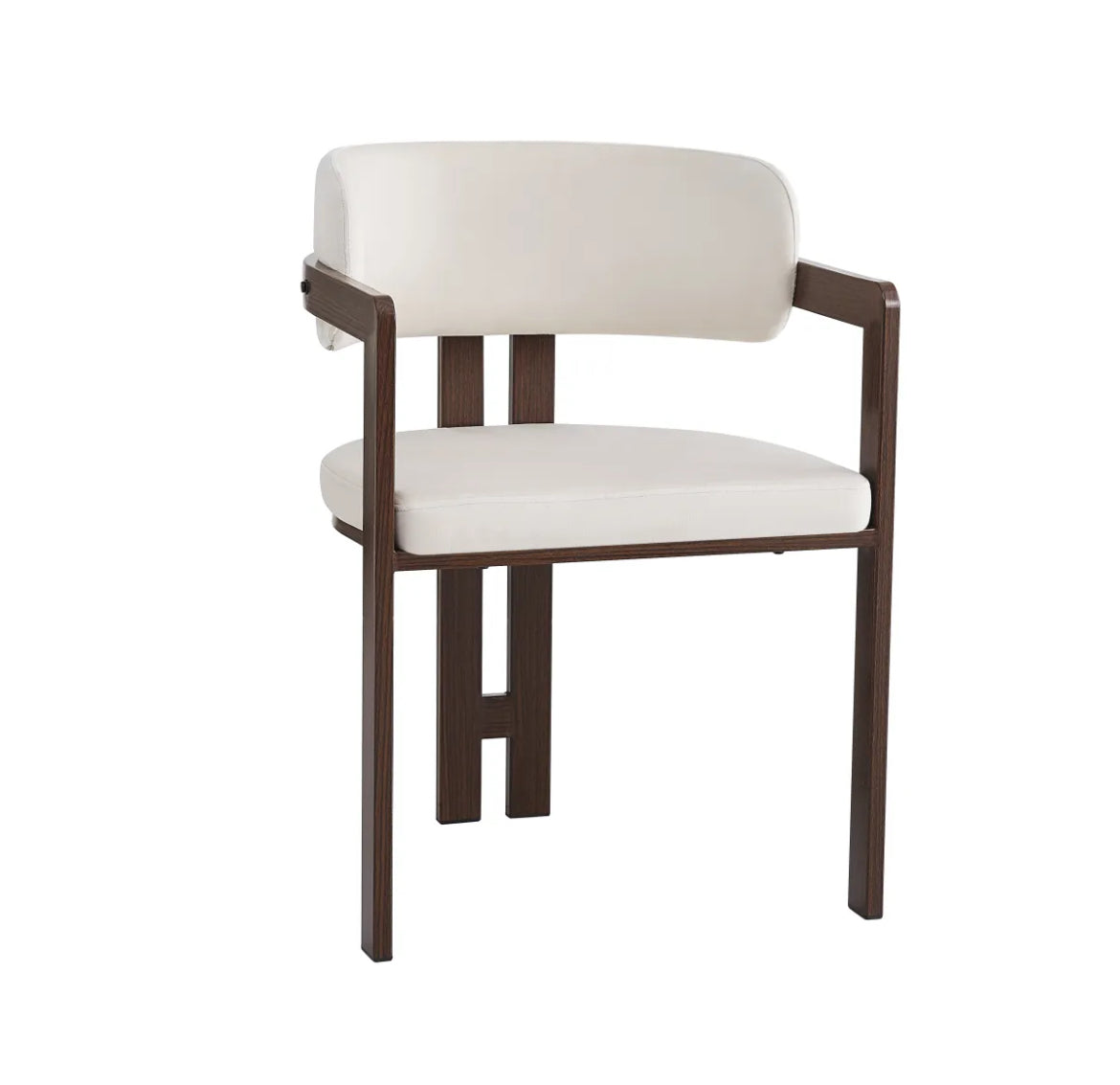 CHAISE BRITA MÉTAL EFFET NOYER VELOUR BEIGE