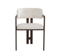CHAISE BRITA MÉTAL EFFET NOYER VELOUR BEIGE