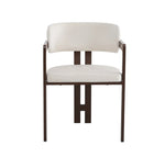 CHAISE BRITA MÉTAL EFFET NOYER VELOUR BEIGE