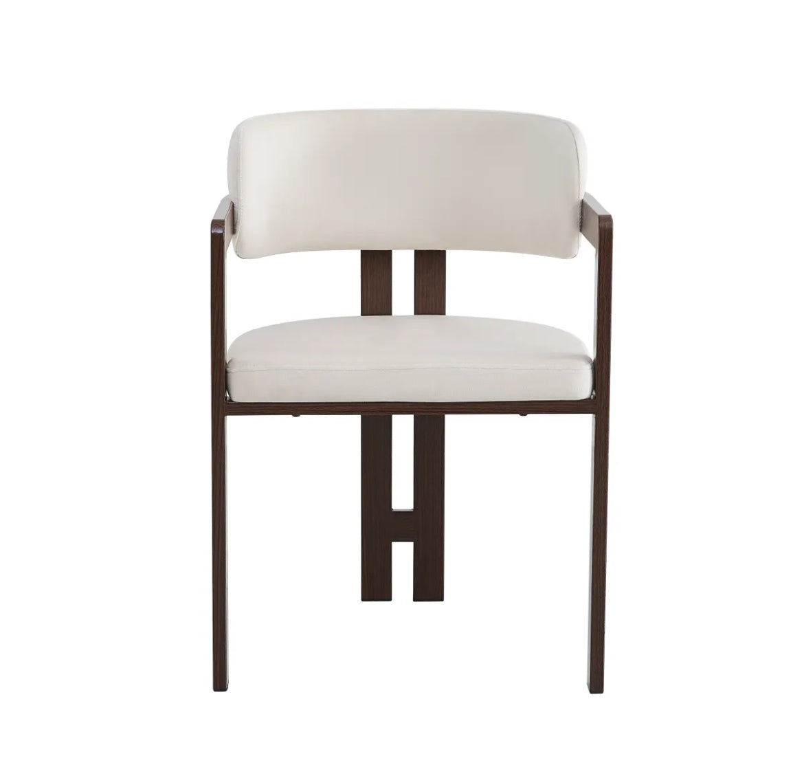 CHAISE BRITA MÉTAL EFFET NOYER VELOUR BEIGE