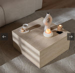 Table basse cube effet Travertin