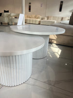 TABLE BASSE GIGOGNE SONIA LOT de 2 BLANC